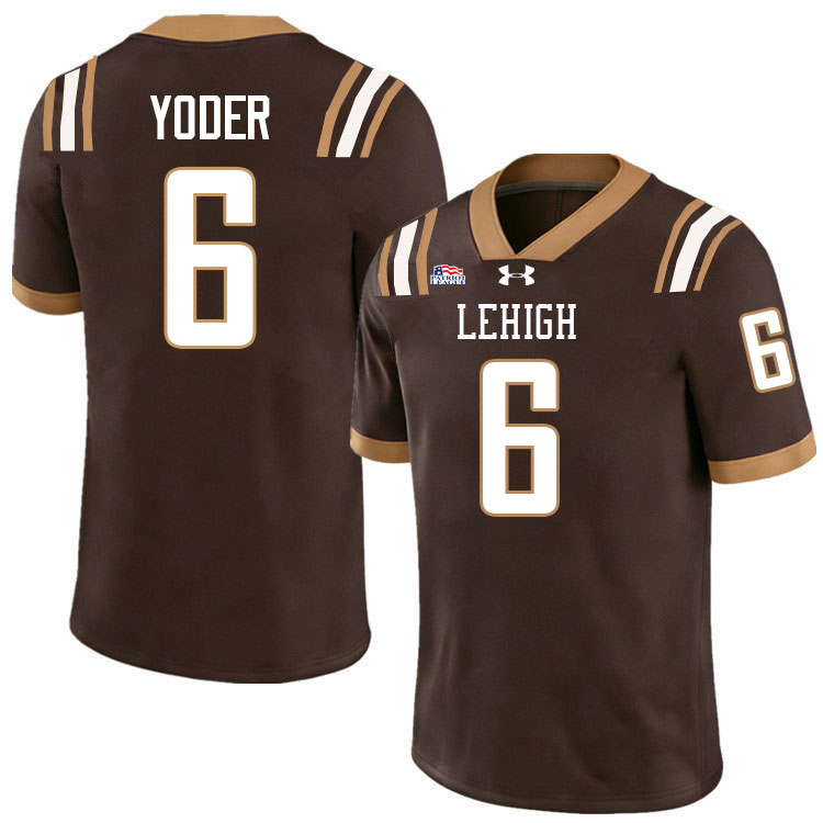 Lehigh Mountain Hawks #6 Luke Yoder College Football Jerseys,Uniforms-Brown
